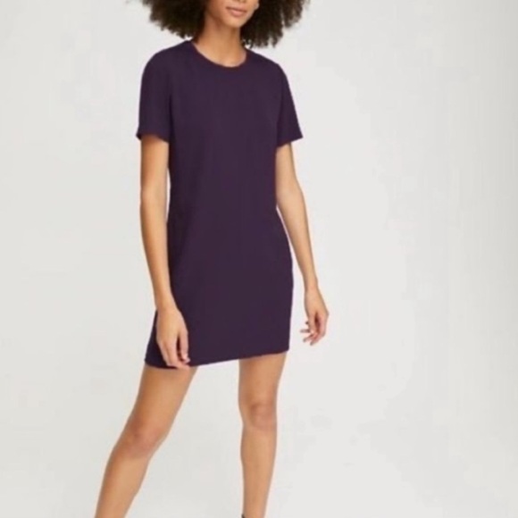 Dynamite Eggplant Plum Short Sleeve Shift Dress NWOT - Picture 1 of 4
